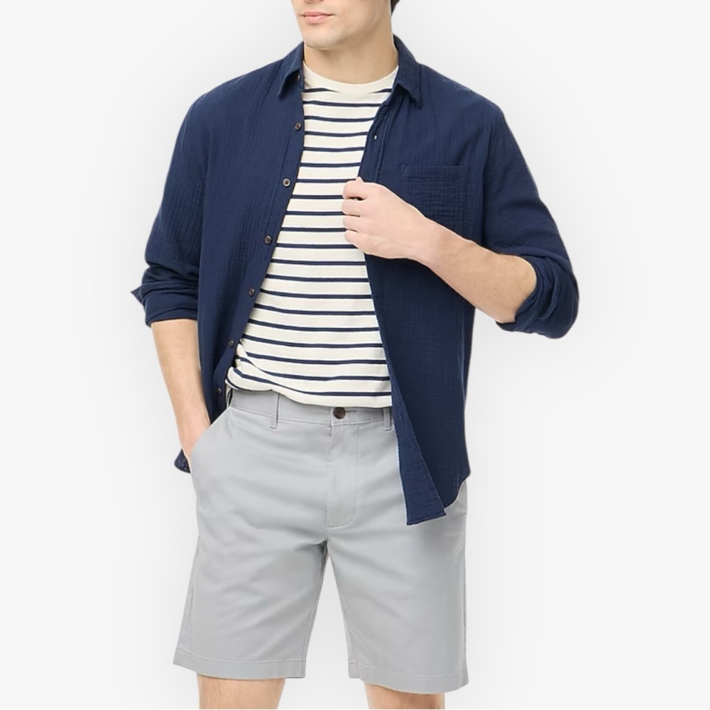 J.Crew Factory 9” Flex Chino Shorts – Galvanized Grey